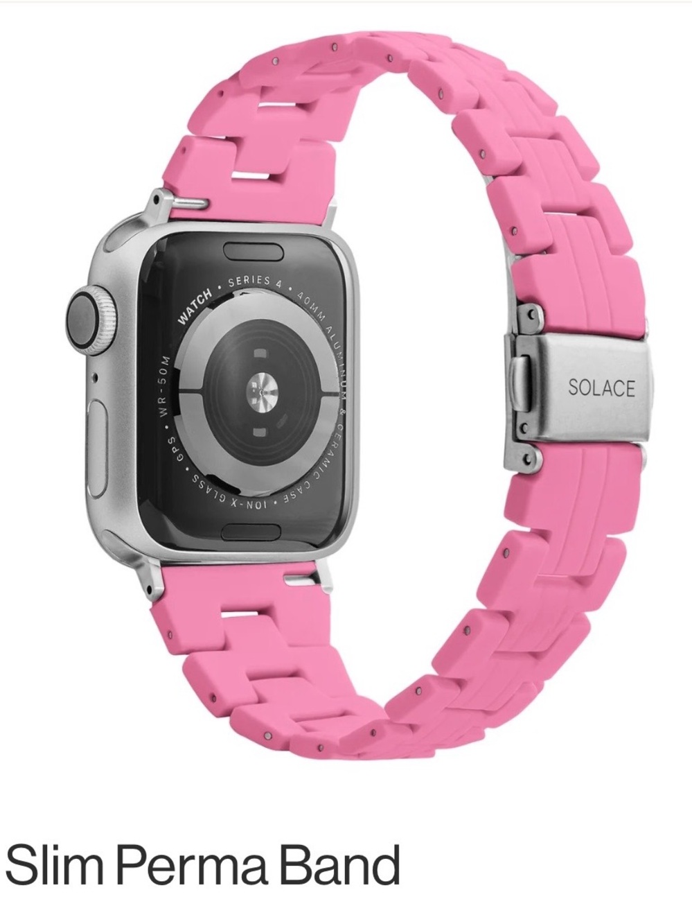 Solace Pink Slim Perma Band Compatible Watch Strap